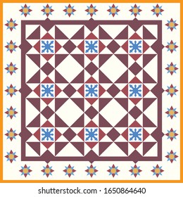 Original Baba and Nyonya Peranakan geometrical floral seamless tile seamless pattern cultural Malaysia - vector texture