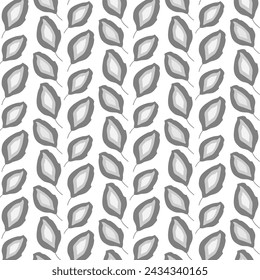 Original background of gray leaves on a white background.