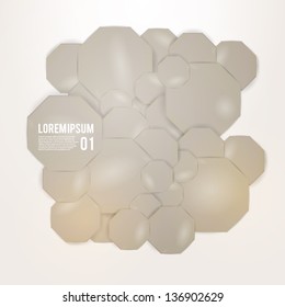 Original Background. Octagon Set with Plase for Business Text.
