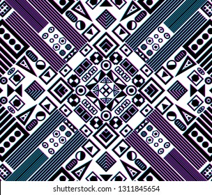 Original background of optical illusion with glitch manipulations. Colorful illusion of shapes and optical distortion. 