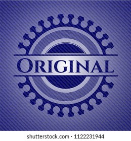Original badge with denim texture