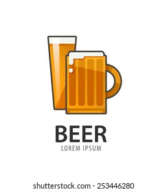 Original badge logo design, icon template for beer house, bar, pub, brewing company, brewery, tavern, taproom, alehouse, beerhouse, dramshop, restaurant