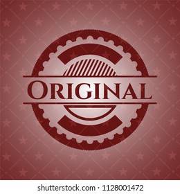 Original badge with red background