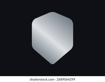 Etiqueta Engomada Original Del Escudo De La Insignia En Estilo Gris Del Gradiente Del Hológrafo. Sello metálico brillante del logotipo del icono para la marca, promoción, interfaz de usuario del comercio electrónico, publicidad del Producto de la tienda. Ilustración vectorial