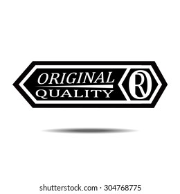 Original. Original Badge. Original stamp. Original Tag. Original Button. Original sticker. Original banner. Badge with shadow. Silhouette. Vector Illustration. EPS10
