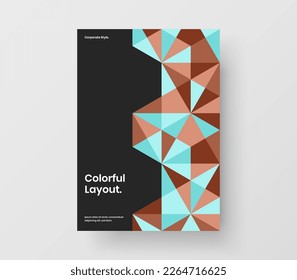 Original banner A4 design vector illustration. Isolated mosaic hexagons postcard concept.