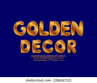 Original banner Golden Decor with cartoon bold font with gold gradient color