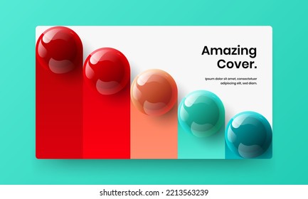 Originale Vektordesign-Vorlage für Banner. Multicfarbene realistische Bälle, Corporate Cover Illustration.