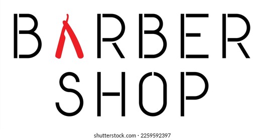 Original barber shop sign over white background