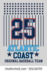 original baseball team,t-shirt print poster vector