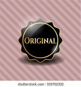 Original black emblem or badge, retro style