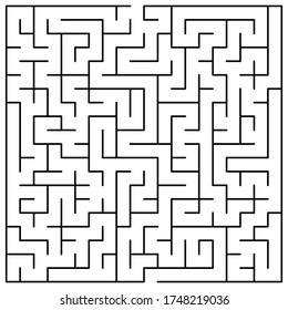 El laberinto negro original sobre fondo blanco - Ilustración simple con un laberinto - Patrón para revistas educativas, periódicos, libros