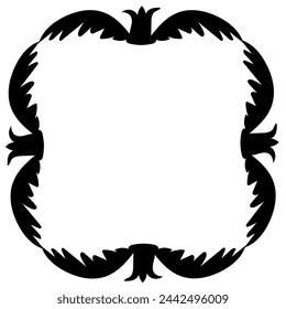 Marco vectorial negro original sobre un fondo blanco en forma de alas