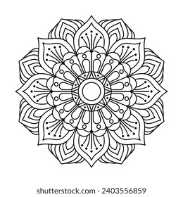 Mandala original en blanco y negro para el diseño de coexistencia