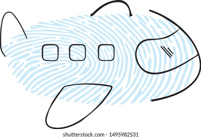 Original blue airplane fingerprint logo 