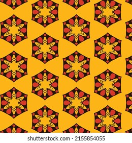 Original bohemian style pattern for fabrics and upholstery with fancy ornaments