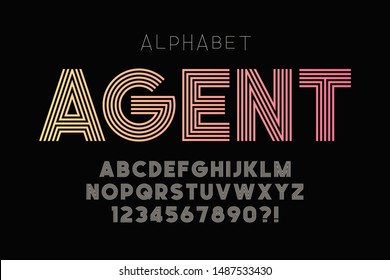 Original bold alphabet, creative characters set. Vector illustration