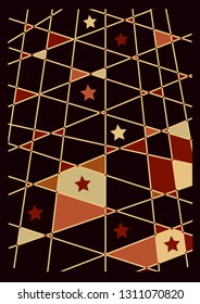 An original book cover design template with abstract geometric elements. Modern art. Set of abstract tribal background for cover, poster, and print edit items 