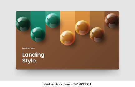 Original book cover vector design template. Abstract realistic balls handbill concept.
