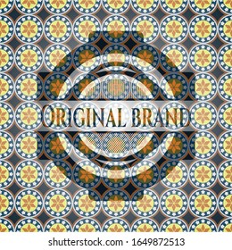 Original Brand arabic emblem background. Arabesque decoration.