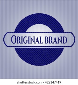 Original Brand emblem with denim high quality background