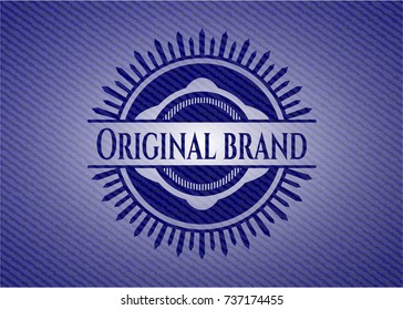 Original Brand emblem with jean background