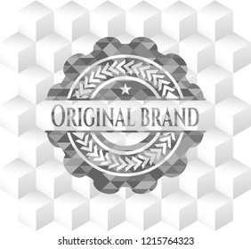 Original Brand grey emblem with cube white background