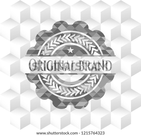 Original Brand grey emblem with cube white background
