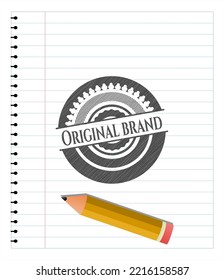 Original Brand pencil draw. Vector Illustration. Detailed. 