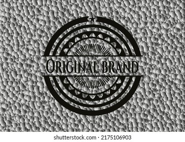 Original Brand realistic dark emblem with bubbles background. Vector Illustration. Detailed. 