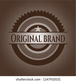 Original Brand realistic wooden emblem