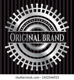 Original Brand silver emblem. Vector Illustration. Mosaic.