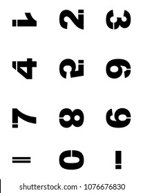 Original bricks numbers set on a white background. Vector art