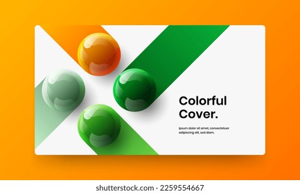 Original brochure design vector illustration. Abstract 3D balls postcard concept.