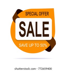 Original brown offer sale tag