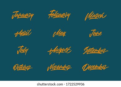 Original brush lettering set for any use. Months.