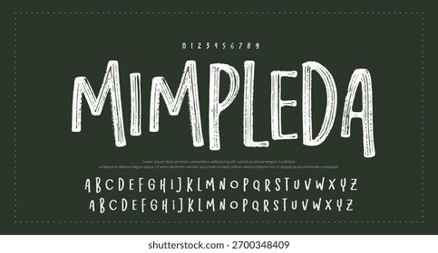 Fonte Original Do Script De Pincel. Tipo Retrô. Ilustração de vetor.