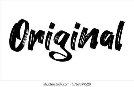 original Brush writing Typographic Text on White Background