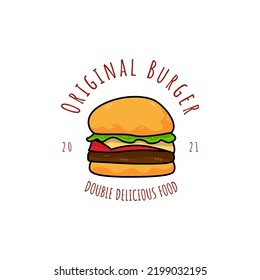 Original burger logo. vector design