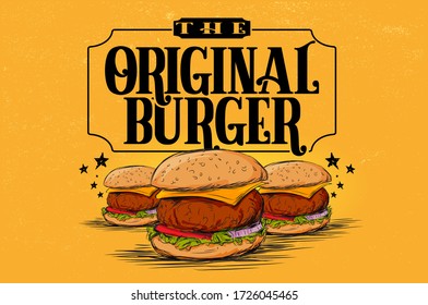 Original Burger poster vector illustration