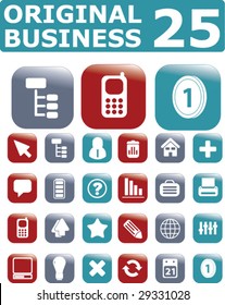 original business 25 glossy buttons.vector
