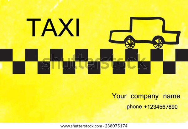 original business card Taxi service done using\
watercolors 