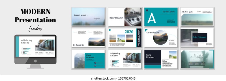 Original Business presentation templates elements on blue background. Flat infographics clean booklet. Use in Corporate work annual cover report, modern flyer, post, marketing, advertising, banner. a4