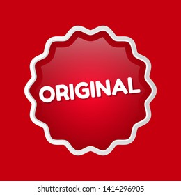 original - button with glossy effect. label,sticker,tag