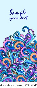 The original card with curled patterns in abstract style
