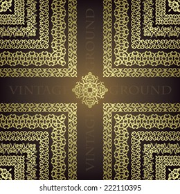 Original card with decorative borders. Retro design     
