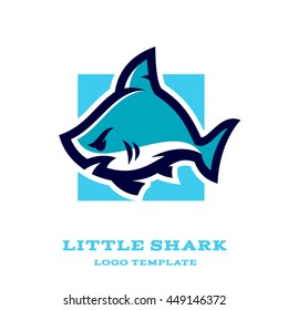 The original cartoon logo template with a picture of a little angry shark.