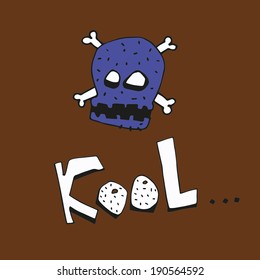 original cartoon skull to design postcards and prints on clothes