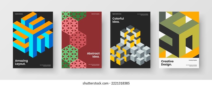 Original Katalog Cover Vektordesign Template Set. Einfache Kollektion von Mosaikhexagonen zur Plakatgrafik.