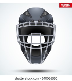 Original Catcher Helmet For Baseball And Softball Games. Sport Equipment And Gear. Vector Illustration Isolated On White Background.